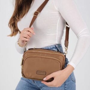 Дамска чанта за през рамо Silver & Polo SP1221 в тютюнев цвят с цип и регулируема презрамка