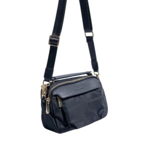 Черна дамска чанта Silver & Polo SP1222 от тъкан сатен с дълга регулируема презрамка