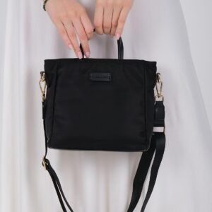 Silver & Polo SP1225 Kadın El Çantası Siyah 4 Дамска чанта Silver & Polo SP1225 черна от сатенена тъкан с дълга презрамка