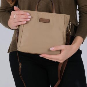 Дамска чанта Silver & Polo SP1225 визон камел от сатенена тъкан с дълга презрамка