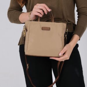 Дамска чанта Silver & Polo SP1225 визон камел от сатенена тъкан с дълга презрамка