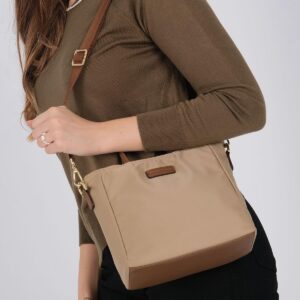 Дамска чанта Silver & Polo SP1225 визон камел от сатенена тъкан с дълга презрамка