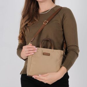 Дамска чанта Silver & Polo SP1225 визон камел от сатенена тъкан с дълга презрамка