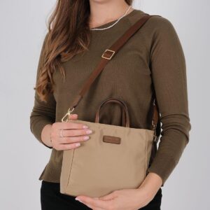 Дамска чанта Silver & Polo SP1225 визон камел от сатенена тъкан с дълга презрамка