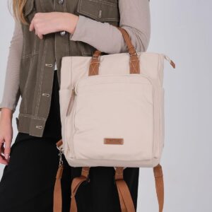 Дамска раница Silver & Polo SP1226 бежова от сатен с цип и елегантен дизайн