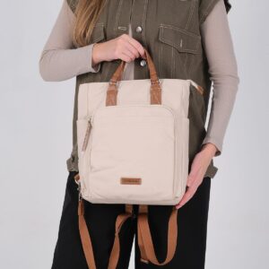 Дамска раница Silver & Polo SP1226 бежова от сатен с цип и елегантен дизайн