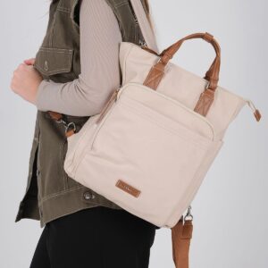 Дамска раница Silver & Polo SP1226 бежова от сатен с цип и елегантен дизайн