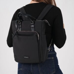 Дамска раница Silver & Polo SP1226 черна от сатен с цип и елегантен дизайн