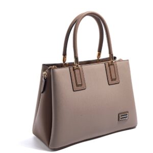 дамска чанта SP1000 тъмно бежова елегантна чанта за ръка