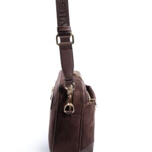 дамска чанта през рамо кафява SP1094 елегантна дамска чанта