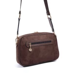 дамска чанта през рамо кафява SP1094 елегантна дамска чанта