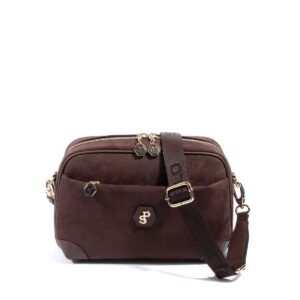 дамска чанта през рамо кафява SP1094 елегантна дамска чанта