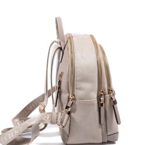 SP1265 Kadın Sırt Çantası Süet Bej-Kum 2 Дамска раница от велур бежова SP1265 елегантна малка раница за ежедневие