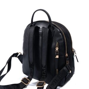 SP1265 Дамска раница от велур – черна елегантна раница