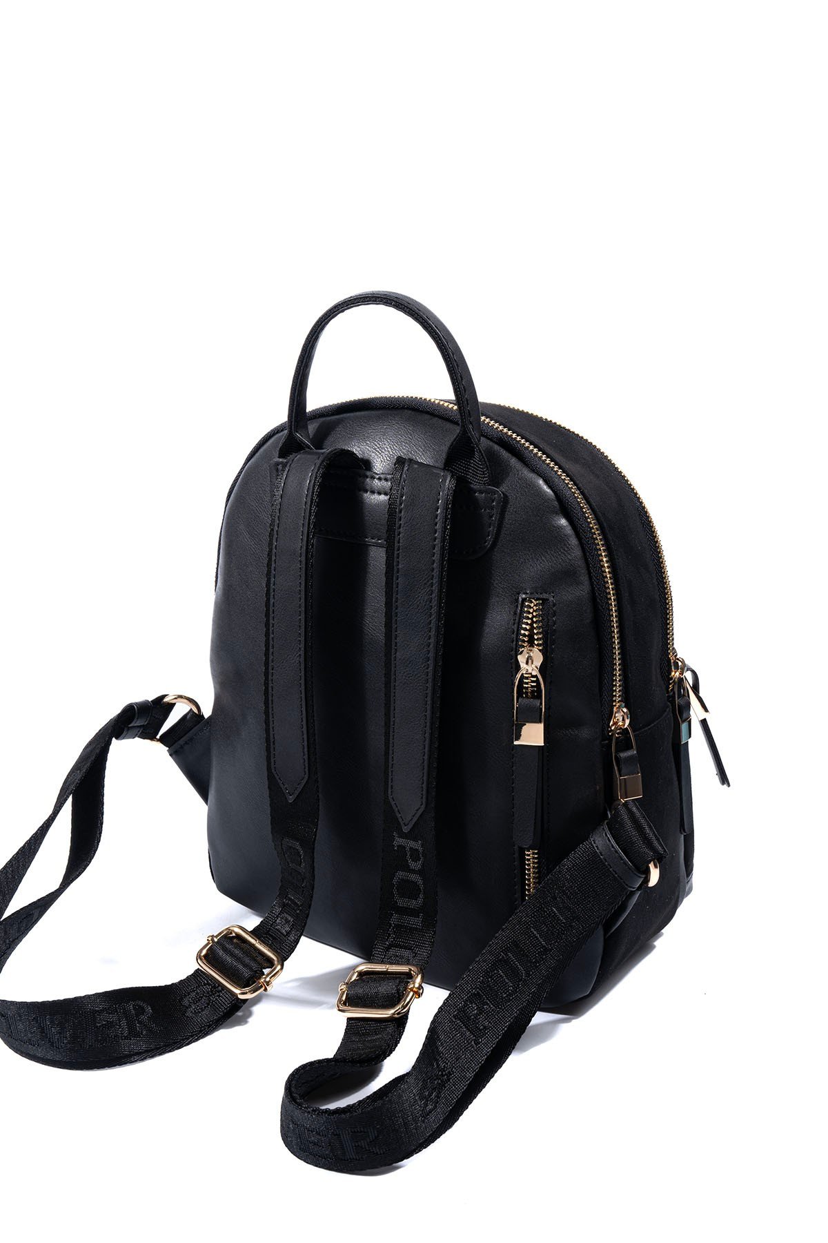 SP1265 Дамска раница от велур – черна елегантна раница