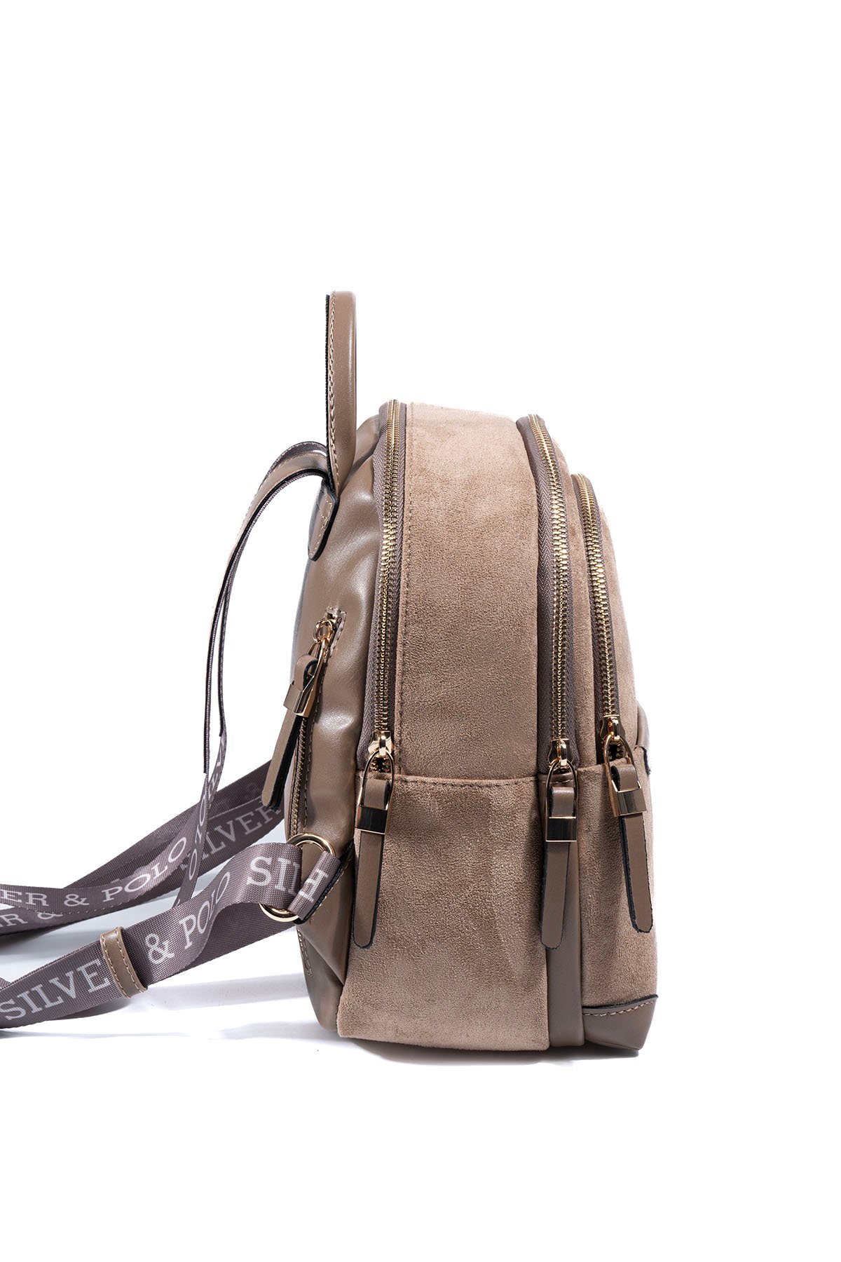 SP1265 Дамска раница от велур – визон елегантна раница Дамска раница от велур визон SP1265 елегантна малка раница за ежедневие