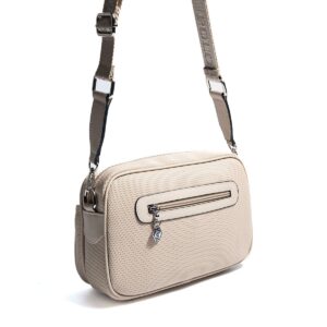 SP1267 Kadın Çapraz Çanta Petek Kum Beji-Kum Beji 3 Дамска бежова чанта през рамо с регулируема презрамка елегантна дамска чанта