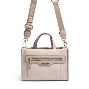 Бежова дамска чанта SP1271 с дълга презрамка елегантна ежедневна чанта