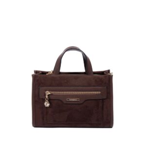 дамска кафява чанта от еко кожа с дълга дръжка модел SP1271