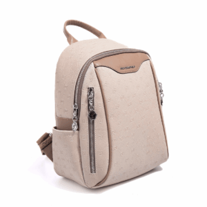 Бежова дамска раница от еко кожа – модерна дамска раница бежов цвят