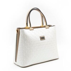 бяла дамска чанта Silver&Polo еко кожа елегантна дамска чанта с къси дръжки