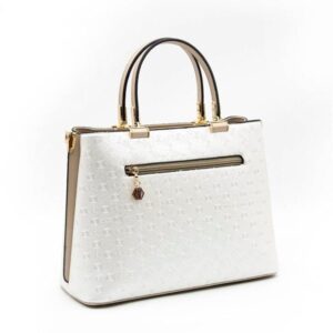 бяла дамска чанта Silver&Polo еко кожа елегантна дамска чанта с къси дръжки