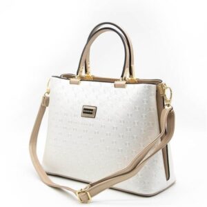 бяла дамска чанта Silver&Polo еко кожа елегантна дамска чанта с къси дръжки