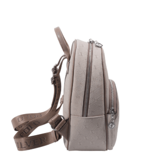 дамска бежова раница SP945 елегантна малка раница с цип