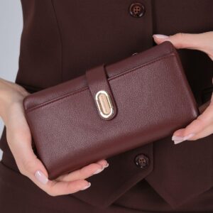 Дамско мини портмоне Silver & Polo SP1198 бордо от еко кожа с отделения за карти