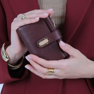 Дамски кожен портфейл Silver & Polo SP1199 в червен цвят, с цип и елегантен дизайн