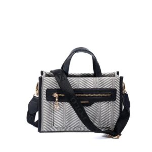 Дамска чанта Silver & Polo SP1271 черно-бяла с къса дръжка и дълга презрамка