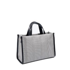 Дамска чанта Silver & Polo SP1271 черно-бяла с къса дръжка и дълга презрамка