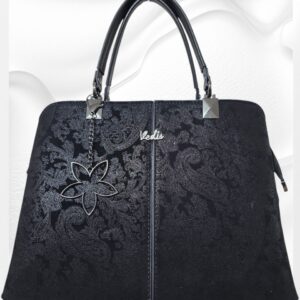 Черна дамска чанта Vedis 3880 – луксозна чанта от еко кожа с релефен дизайн