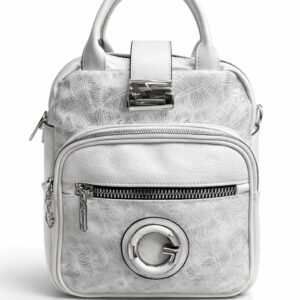 Дамска раница 2 в 1 Berlina в бял цвят с цип и регулируеми презрамки