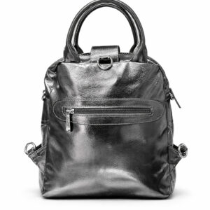 Дамска раница 2 в 1 Berlina в графитен цвят с цип и регулируеми презрамки