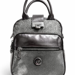 Дамска раница 2 в 1 Berlina в графитен цвят с цип и регулируеми презрамки