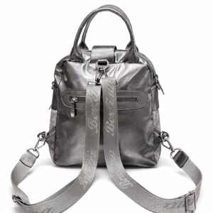 Дамска раница 2 в 1 Berlina в графитен цвят с цип и регулируеми презрамки