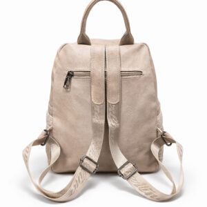 Дамска раница Berlina 1 в бежов цвят с текстилна структура и кожени детайли