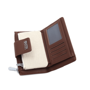 Дамско портмоне Coveri Collection бежовотъмно кафяво 4 дамско портмоне Coveri Collection бежово еко кожа компактно