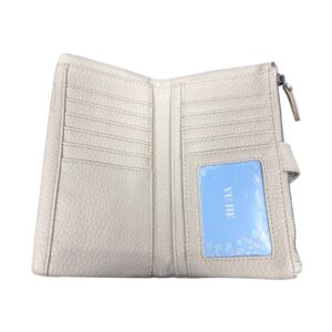 Дамско портмоне Eslee екрю от еко кожа с отделения за карти, банкноти и монети