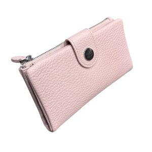 Дамско кожено портмоне Esleee пепел от рози от естествена кожа с отделения за карти, банкноти и монети