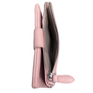 Дамско кожено портмоне Esleee пепел от рози от естествена кожа с отделения за карти, банкноти и монети