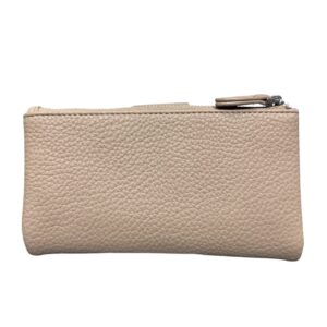 Дамско кожено портмоне Esleee светло кафяво от естествена кожа с отделения за карти, банкноти и монети