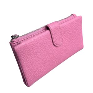 Дамско портмоне Eslee фуксия от еко кожа с отделения за карти, банкноти и монети