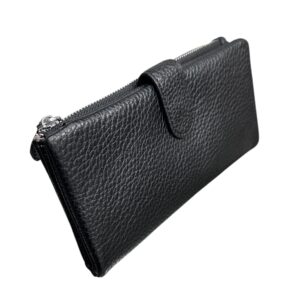 Дамско портмоне Eslee черно от еко кожа с отделения за карти, банкноти и монети