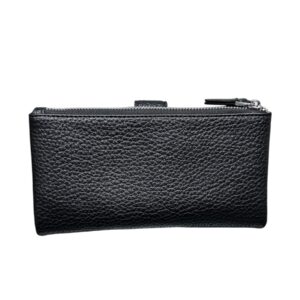 Дамско портмоне Eslee черно от еко кожа с отделения за карти, банкноти и монети