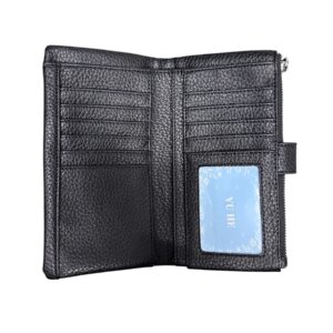 Дамско портмоне Eslee черно от еко кожа с отделения за карти, банкноти и монети