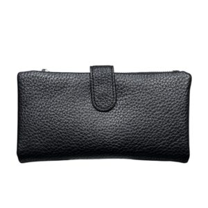 Дамско портмоне Eslee черно от еко кожа с отделения за карти, банкноти и монети