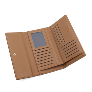 луксозно дамско портмоне Coveri Collection керемидено кафяво елегантно портмоне за жени