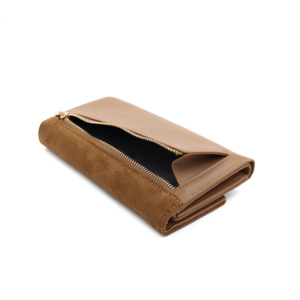 луксозно дамско портмоне Coveri Collection керемидено кафяво елегантно портмоне за жени